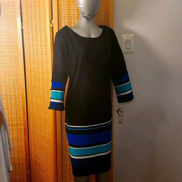 Sandra Darren Black Sheath Dress sz 14 - Picture 1 of 4
